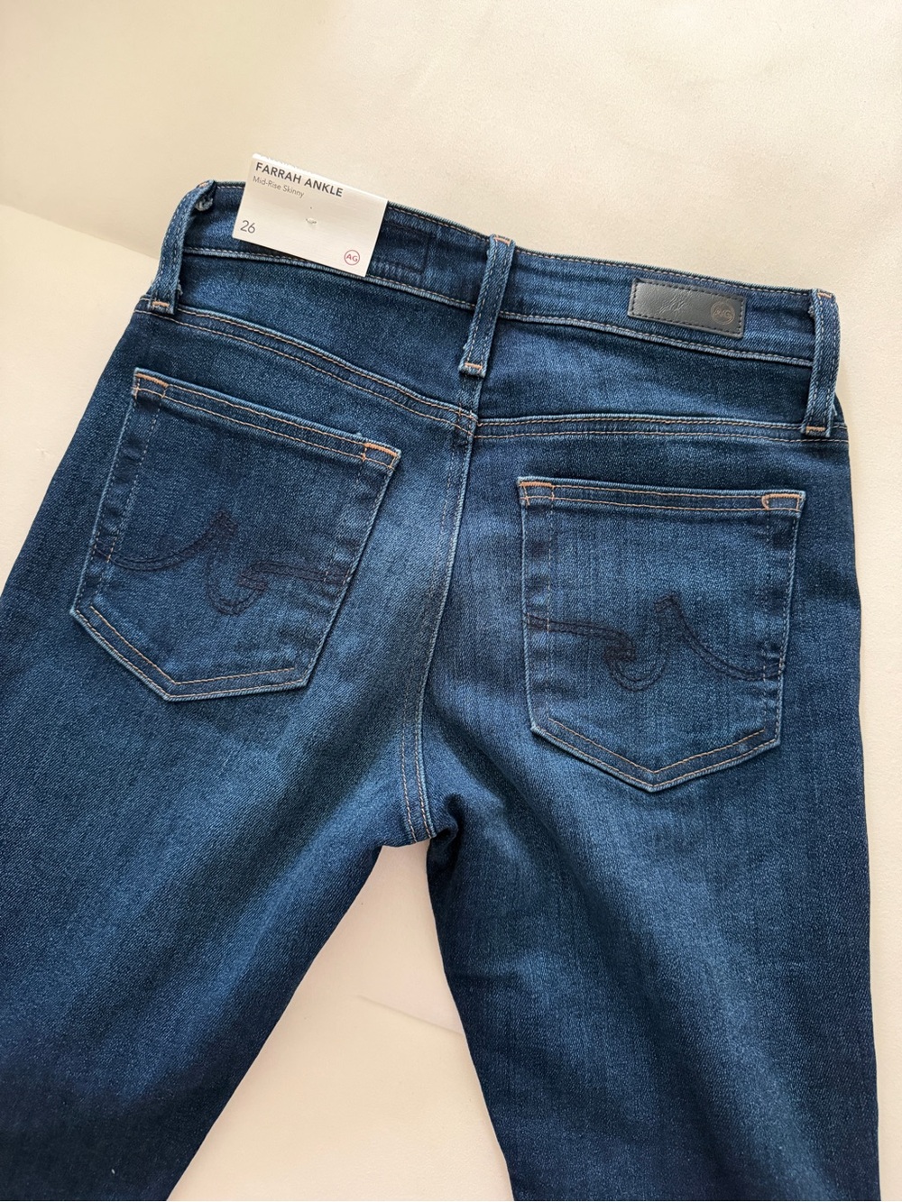 Womens AG Farrah Mid Rise Ankle Skinny Jean